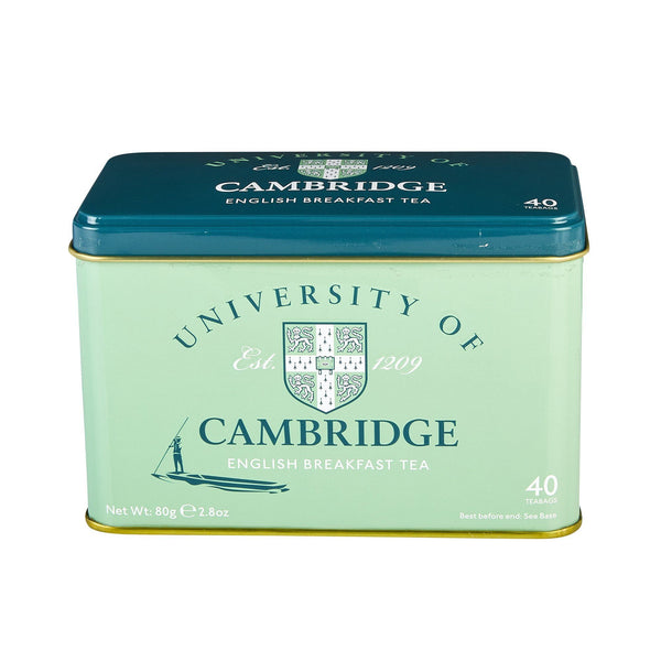UNIVERSITY OF CAMBRIDGE TEA TIN WITH 40 ENGLISH BREAKFAST TEABAGS