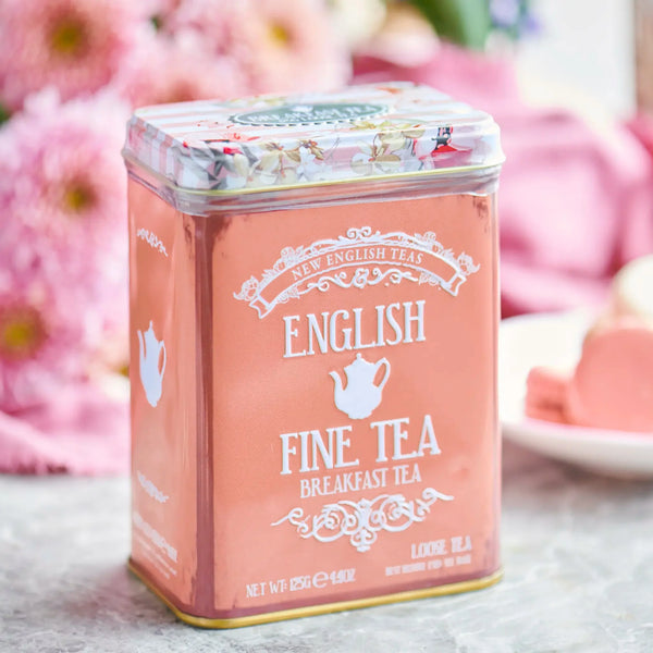 VINTAGE FLORAL PORTRAIT TEA TIN - ENGLISH BREAKFAST