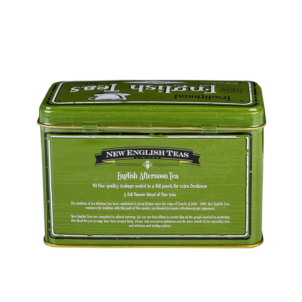 VINTAGE GREEN ENGLISH AFTERNOON TEA TIN WITH 40 TEABAGS