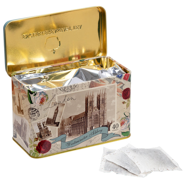 WESTMINSTER ABBEY TEA TIN WITH ENGLISH BREAKFAST TEABAGS