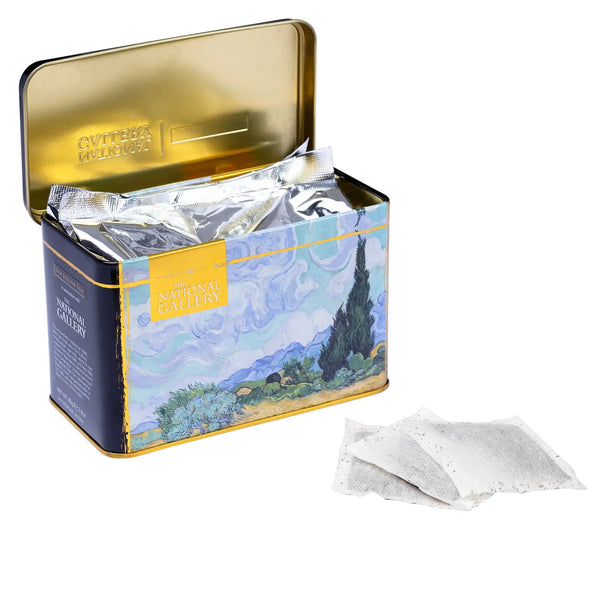 WHEATFIELD WITH CYPRESSES BY VINCENT VAN GOGH - CLASSIC TEA TIN - 40 ENGLISH AFTERNOON TEABAGS